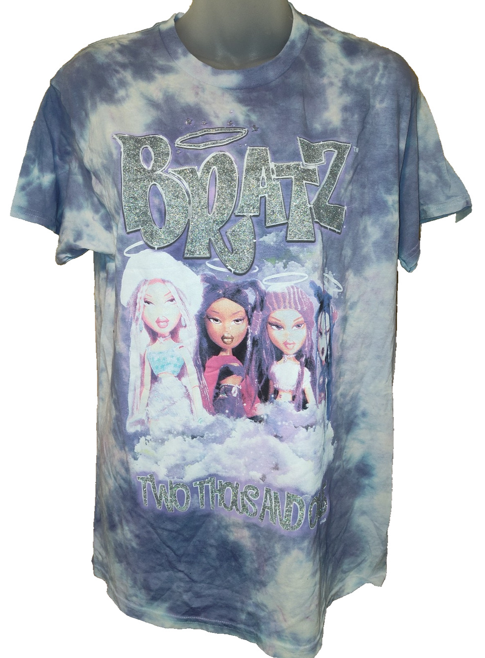 Bratz Women’s Gray Tie Dye Graphic Two ThousanD T Shirt Size M BG25 - Picture 1 of 4